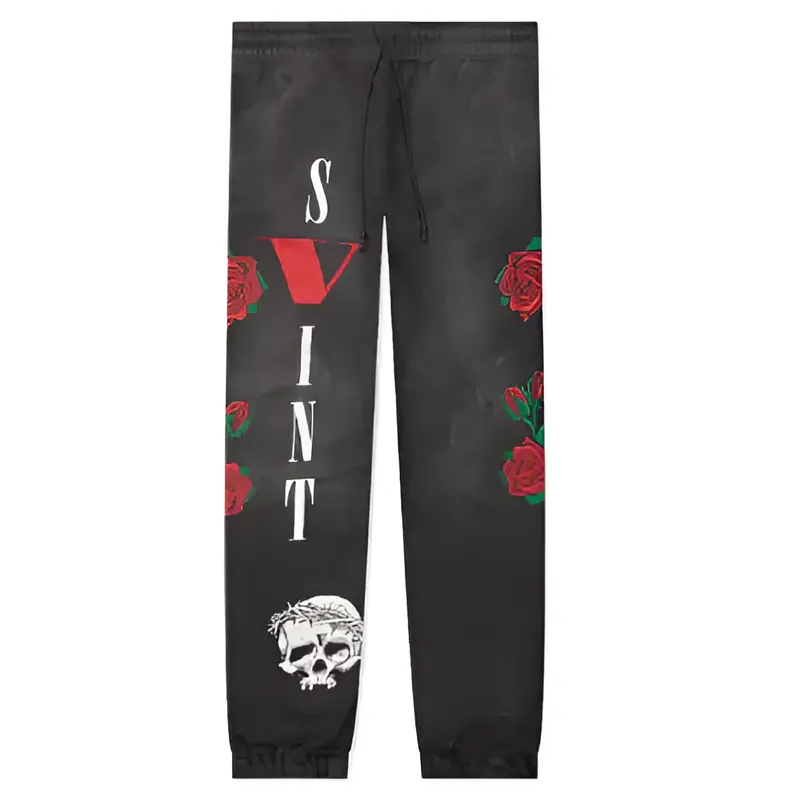 Black Saint Michael X Vlone Sweatpants Black Saint Michael X Vlone Sweatpants