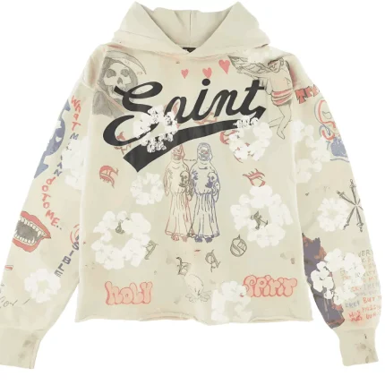 Grey Saint Mxx Denim Tears Graffiti Hoodie