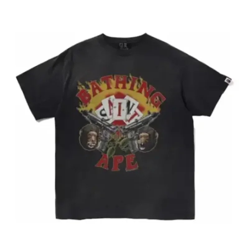 charcoal-bape-x-saint-mx-guns-tee Charcoal BAPE x Saint Mx Guns Tee